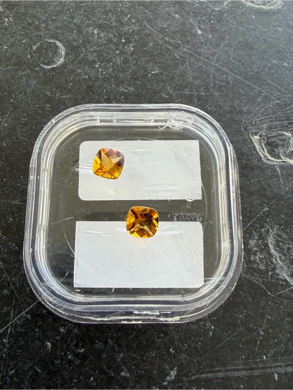 Checkerboard Cushion-Cut Citrines .96 carats total weight